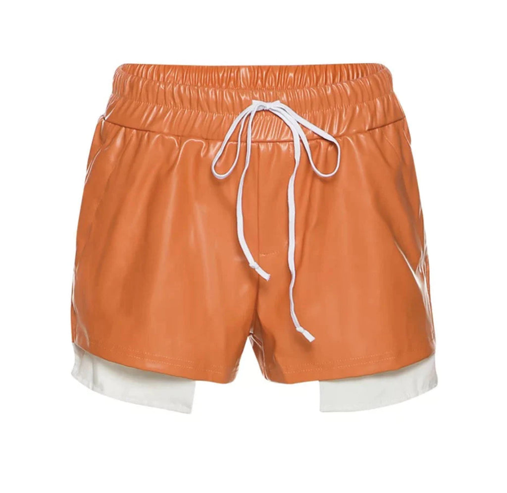 PU leather shorts 